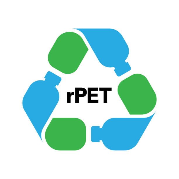 Made with 100% recycled materials vector icon logo badge